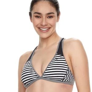 Black & White striped Nike adjustable BikinI Top